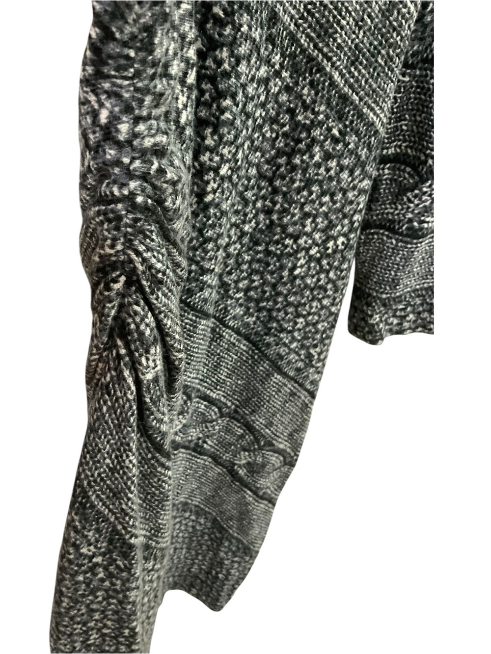 Vintage Caché Bodycon Sweater Dress Black White Cable Knit Long Sleeve L Made US - Picture 15 of 16